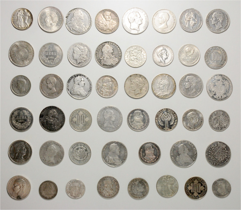 Lot
Diverse. 47 Stück diverse Silber Münzen diverser Nominale und Länder. ss/vz...