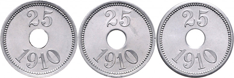 Lot
Thule Kap York. 3 Stück, 25 Öre 1910, (von Lauer Nürnberg) zu Gründung und i...