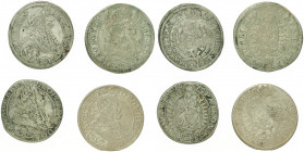 Leopold I. 1657 - 1705
Münzen Römisch Deutsches Reich - Habsburgische Erb- und Kronlande. Lot. 4 Stück diverse 15 Kreuzer
ges. 21,50g
s/ss