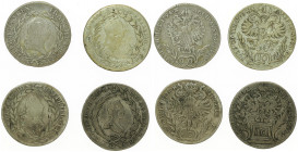 Joseph II. - Franz II.
Münzen Römisch Deutsches Reich - Habsburgische Erb- und Kronlande. Lot. 4 Stück diverse 10 Kreuzer
ges. 14,60g
s/ss