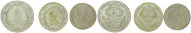 Diverse
Münzen Römisch Deutsches Reich - Habsburgische Erb- und Kronlande. Lot. 3 Stück, ab 1748, VI, 10, 20 Kreuzer, alle Hall
ges. 13,30g
f.ss