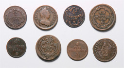 Diverse
Münzen Römisch Deutsches Reich - Habsburgische Erb- und Kronlande. Lot. 8 Stück diverse 1/4, 1/2 und Kreuzer ab 1767
ges. 34,23g
ss/vz