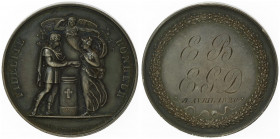 Ludwig XV. 1715 - 1774
Frankreich. Jeton, 1820. Silber, auf die Hochzeit 08.04. 1820, von De Puymaurin, Dm 33 mm.
Paris
15,12g
vz/stgl