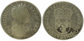 Ludwig XIIII. 1643 - 1715
Frankreich. 1/2 Ecu, 1656. 13,23g
s/ss