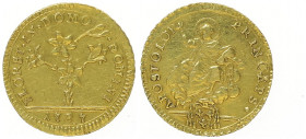 Pius VI. 1775 - 1799
Italien, Vatikan. 1/2 Doppia / 15 Paoli, 1787. Rom
2,73g
PC. 2956, Friedb. 24 (R2) Muntani 15
ss/ss+