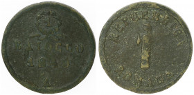 Baiocco, 1849 A
Italien, Republik 1849 - 1849. Bronzeguss. Ancona
13,27g
KM 12, Gigante 3
sgh