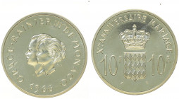 Rainier III. 1949 - 2005
Monaco. 10 Francs, 1966. 10. Hochzeitstag von Prinz Rainier III. und Prinzessin Grace
25,07g
Bruce-XM1
stgl