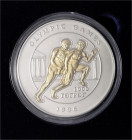 Volksrepublik
Mongolei. 1000 Tugrik, 1996. Olympische Spiele-Antike Läufer(5 Oz Feinsilber + Inlay 999er Gold
155,5g
KM# 115
stgl