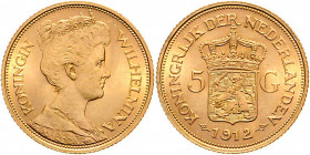 Wilhelmina 1890 - 1948
Niederlanden. 5 Gulden, 1912. Utrecht
3,38g
KM 151.
stgl