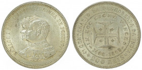 Carlos I. 1889 - 1908
Portugal. 200 Reis, 1898. Lissabon
5,00g
Gomes 10.01
vz