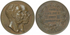 Alexander II. 1855 - 1881
Russland. Bronzemedaille, 1874. auf Ludwig K.W. von Gablenz und auf Wilhelm von Tegetthoff. Beider gestaffelte Brb. n.r. / "...