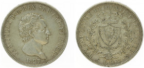 Karl Felix von Sardinien 1821 - 1831
Sardinien. 5 Lire, 1827. Genoa
24,89g
Montenegro 64
min. Randfehler
ss/ss+