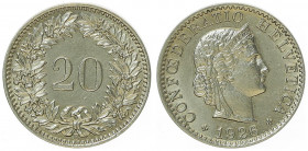20 Rappen, 1926 B
Schweiz, Eidgenossenschaft. Bern. 4,00g
DT. 311.
stgl-