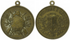 Messingmedaille, 1887
Schweiz, Genf. Schützenmedaille, von Lauer, Dm 34 mm.. Nürnberg
18,10g
vz