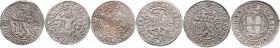 Lot
Deutschland. 6 Stück Batzen o. Jahr, Konstanz, 1516 Isny, 1518 Öttingen, Groschen o. Jahr, Sachsen Groschen o. Jahr Meißen. a. ca 3,84g
ss/vz
