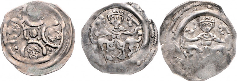 Heinrich II. Jasmirgott und Leopold V. 1141 - 1194
Lot. 3 Stück, Pfennige, Krems...
