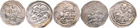 Otakar IV. 1164 - 1192
Lot. 5 Stück, Pfennige, Fischau, versch. Beizeichen.
a. ca 0,86g
CNA B73
f.ss - ss+