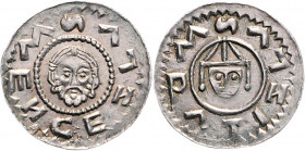 Vratislav II. 1061 - 1092
Böhmen. o. Jahr. Prag
0,74g
Cach. 352
Prägeschwäche.
vz