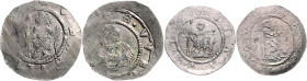 Barivoj II. 1100 - 1120
Böhmen. Lot. 2 Stück Denare, Prag und von Sobeslav I. 1125-40.
a. ca 0,80g
Cach. 419, 572
f.ss