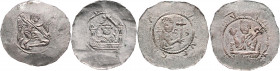 Premysl I. 1192 - 1230
Böhmen. Lot. 2 Stück Denare, Prag.
a. ca 1,11g
Cach. 659,663
ss/ss+