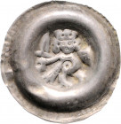 Premysl II. Otakar 1260 - 1278
Böhmen. Brakteat, o. Jahr. Prag
0,64g
Cach. 844
f.vz