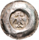 Vaclav II. 1278 - 1305
Böhmen. Brakteat, o. Jahr. Prag
0,41g
Cach. 874
f.ss