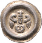 Premysl II. Otakar 1253 - 1270
Böhmen. Brakteat, o. Jahr. mähr. Mzst.
0,68g
Cach. 937
f.vz