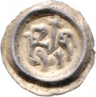 Premysl II. Otakar 1253 - 1270
Böhmen. Brakteat, o. Jahr. mähr. Mzst.
0,51g
Cach. 942
ss