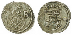 Ferdinand I. 1521 - 1564
Obol, 1546 KB. Kremnitz
0,35g
Huszar 969
f.vz
