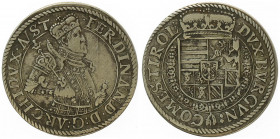 Erzherzog Ferdinand 1564 - 1595
1/4 Taler, o. Jahr. Hall
7,06g
M./T. 248
ss/vz