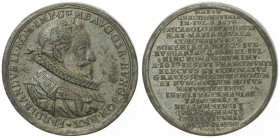Ferdinand II. 1619 - 1637
Zinnmedaille, 1637. sogen. Suiten Medaille, guss , Ø 30 mm
Wien
20,91g
min. Korrosion
ss/f.vz