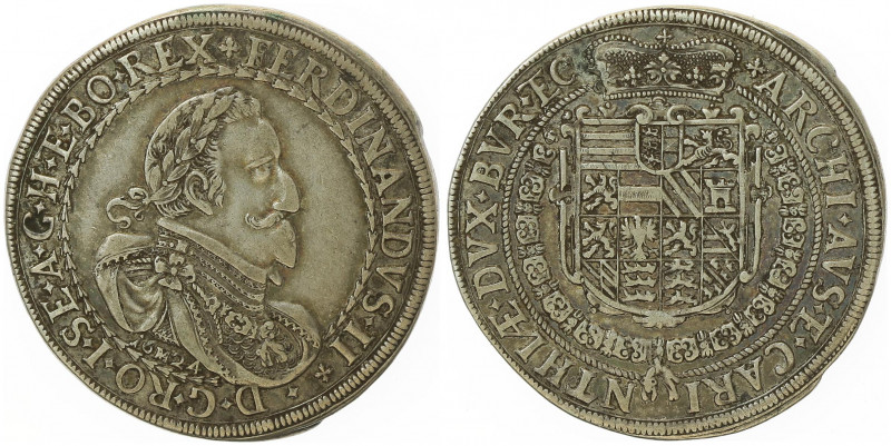 Ferdinand II. 1619 - 1637
Taler, 1624. St. Veit
28,79g
Her. 467a
ss+