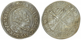 Erzherzog Maximilian 1612 - 1618
6 Kreuzer, o. Jahr. Hall
2,38g
M/T. 402 , Slg. Enz. 103
Henkelspur
ss