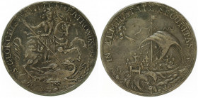 Leopold I. 1657 - 1705
St. Georgstaler, (um 1682) o. Jahr. Sign. R ( C. H. Roth ), von Chr. Herm. Roth (1645-1690)
Körmöcbánya / Kremnitz
23,94g
Husza...