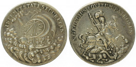 Leopold I. 1657 - 1705
1/2 Georgstaler, o. Jahr (ca 1680). nach dem Vorbild von C.H.Roth.
Körmöcbánya / Kremnitz
11,99g
Huszar 65
ss