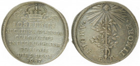 Leopold I. 1657 - 1705
Ag-Jeton, 1687. auf die Krönung Joseph I. zum ungarische König in Pressburg, Ø 23 mm
Wien
3,39g
Montenuovo 1206, Novák II-X-A-3...
