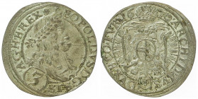Leopold I. 1657 - 1705
3 Kreuzer, 1670. im Revers mit Perlkreis
Wien
1,91g
Her. 1317 var.
vz