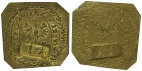 Franz II. 1792 - 1806
1 Guldenklippe / Arbeitsmarke, 1817. einseitige Messingmarke 1817 zu 1 Gulden. Av.: AN- NO- 18-17 in den äußeren Ecken, im Kranz...