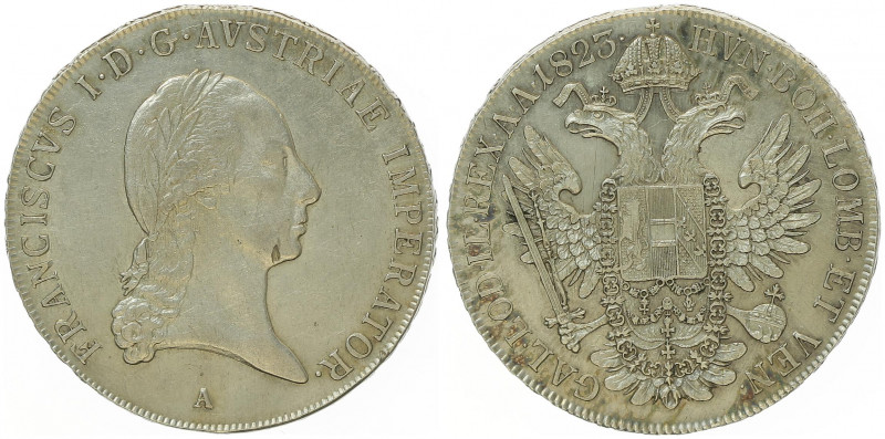 Franz II. 1792 - 1806
Taler, 1823 A. Wien
28,03g
Fr. 170
min. Schrötlingsfehler
...