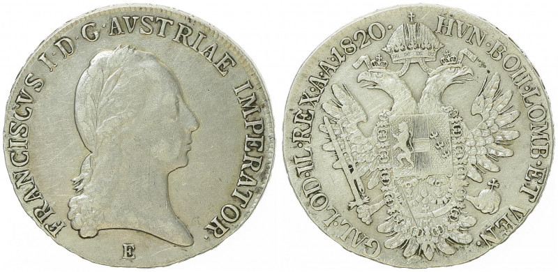 Franz II. 1792 - 1806
1/2 Taler, 1820 E. Karlsburg
13,96g
Fr. 228
ss