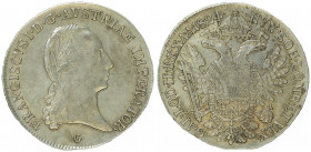Franz II. 1792 - 1806
1/2 Taler, 1824 G. Nagybanya
14,04g
Fr. 249
ss/vz