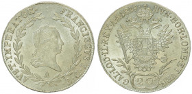 Franz II. 1792 - 1806
20 Kreuzer, 1819 A. Wien
6,71g
Fr. 323
stgl