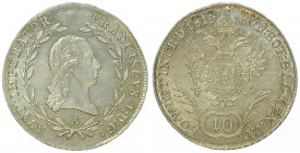 Franz II. 1792 - 1806
10 Kreuzer, 1815 A. Wien
3,94g
Fr. 398
stgl