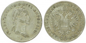 Franz II. 1792 - 1806
10 Kreuzer, 1832 A. Wien
3,86g
Fr. 429
ss