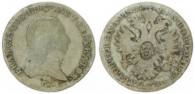 Franz II. 1792 - 1806
3 Kreuzer, 1824 G. Nagybanya
1,45g
Fr. 481
s/ss