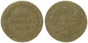 Franz II. 1792 - 1806
1 Kreuzer, 1809. Hall
4,36g
Fr. 555
ss