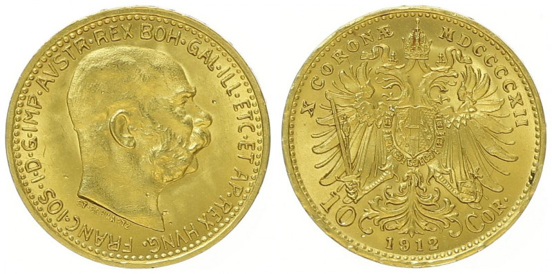 Franz Joseph I. 1848 - 1916
10 Kronen, 1912. Originale Restrike / Nachprägung
Wi...