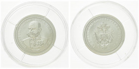 Silbermedaille, o.J. (2010)
2. Republik 1945 - heute. Erinnerung an Kaiser Franz Joseph I., Ag 0,999, Dm 21 mm.. Wien
3,08g
stgl