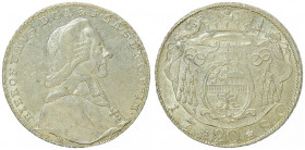 Hieronymus Graf Colloredo 1772 - 1803
Erzbistum Salzburg. 20 Kreuzer, 1780. Salzburg
6,60g
HZ 3270
ss/vz