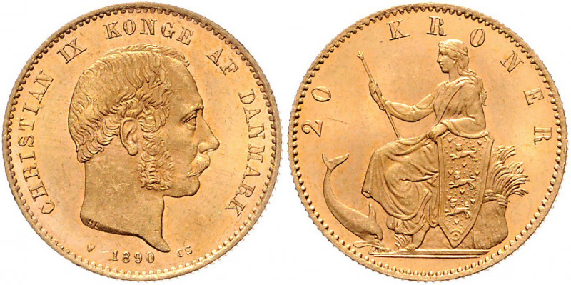 Christian IX. 1863 - 1906
Dänemark. 20 Kronen, 1890. Kopenhagen
9,00g
Friedberg ...